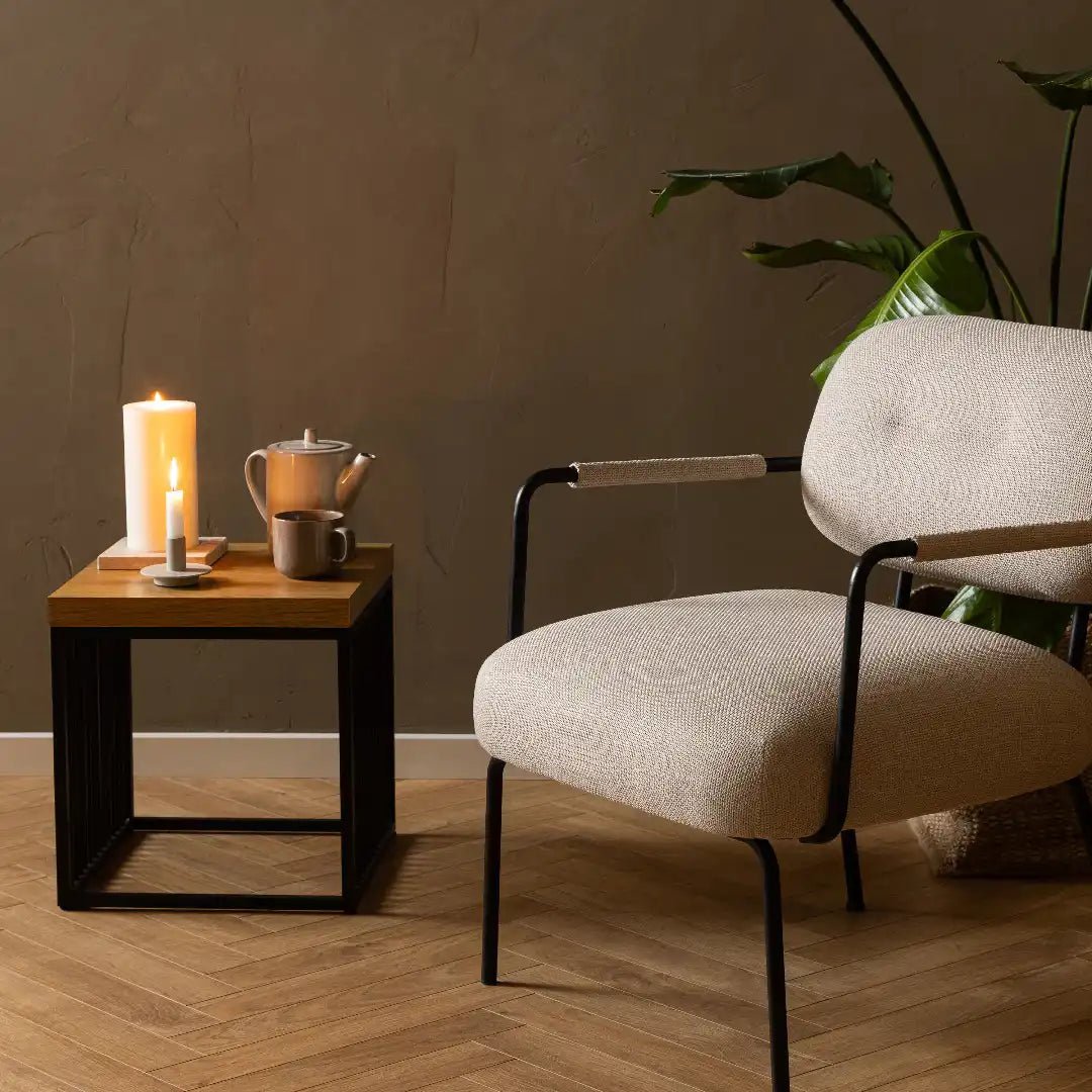 Strington Side Table in Black and Oak - Price Crash Furniture