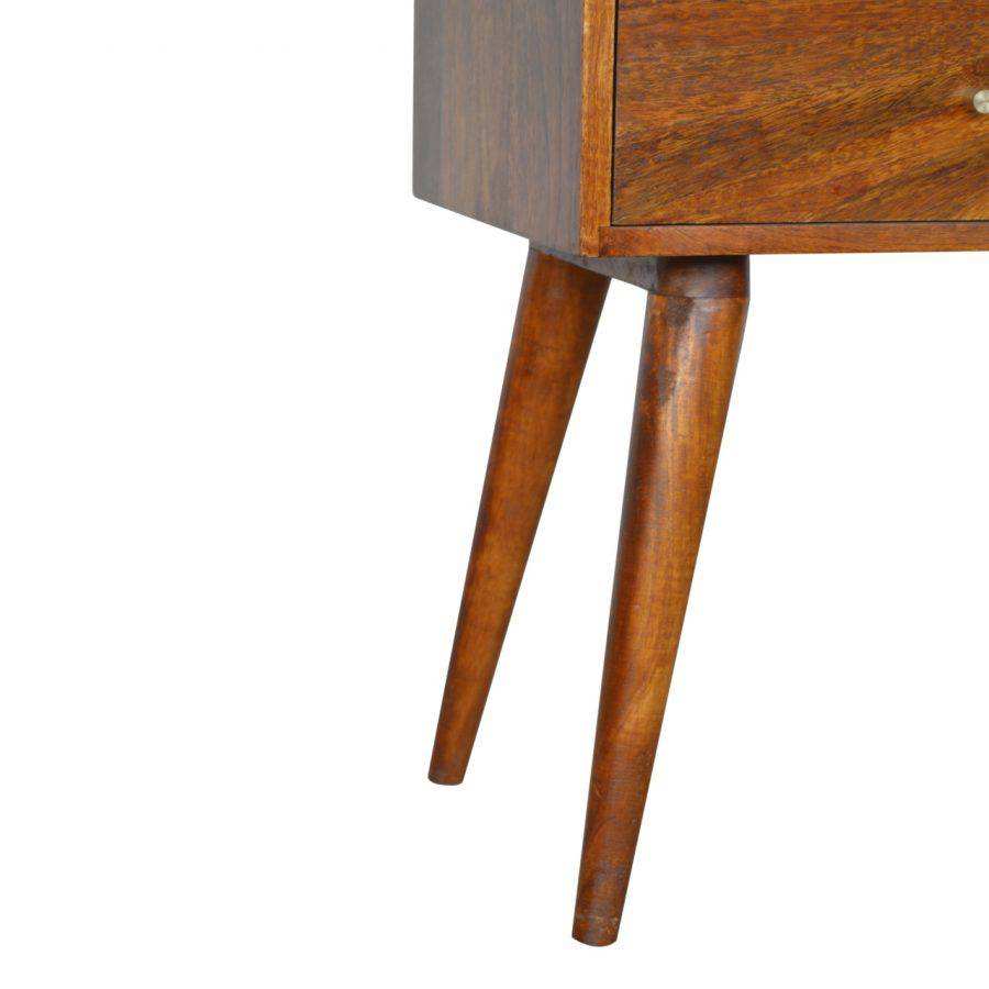 Sunrise Bedside Table in Chestnut-effect Mango Wood - Price Crash Furniture