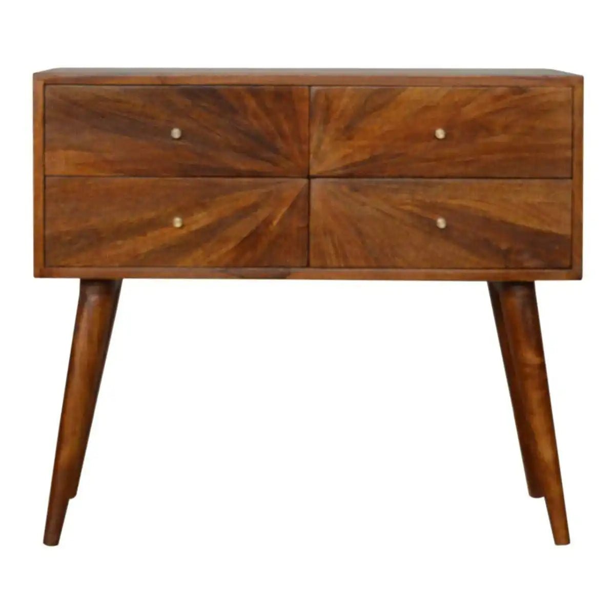 Sunrise Bedside Table in Chestnut - effect Mango Wood - Price Crash Furniture