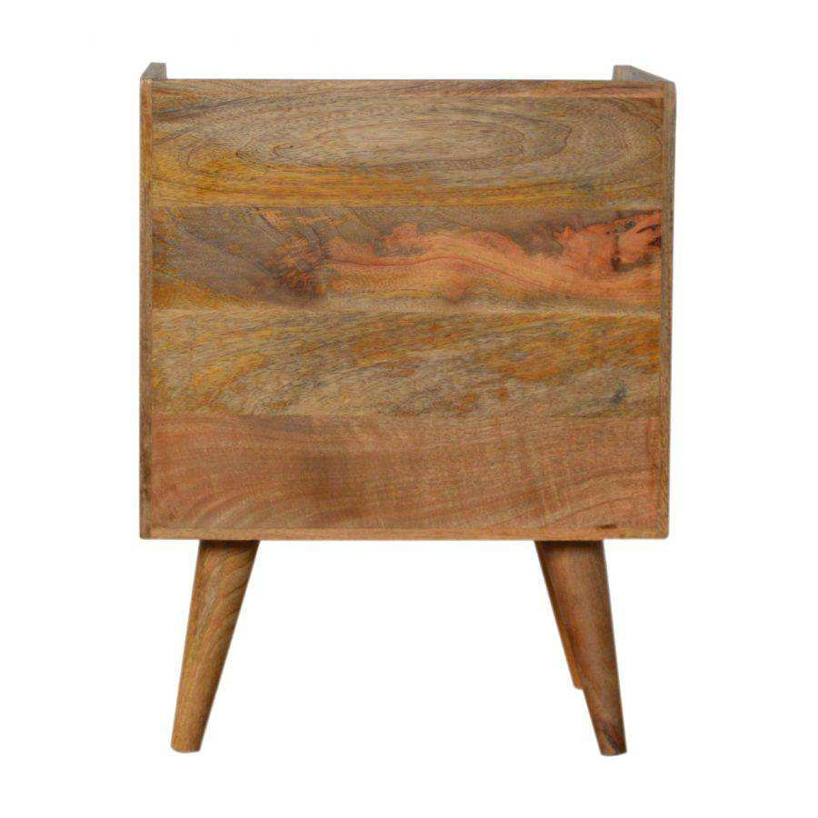 Sunrise Bedside Table in Oak - effect Mango Wood - Price Crash Furniture