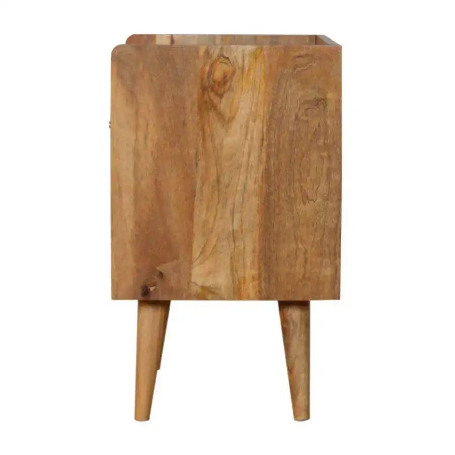 Sunrise Bedside Table in Oak - effect Mango Wood - Price Crash Furniture