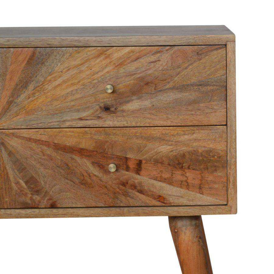 Sunrise Console Table in Oak-effect Mango Wood - Price Crash Furniture