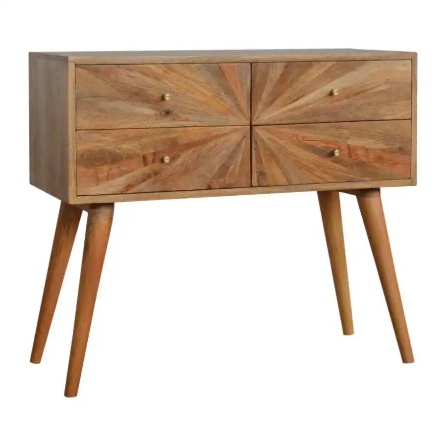 Sunrise Console Table in Oak - effect Mango Wood - Price Crash Furniture