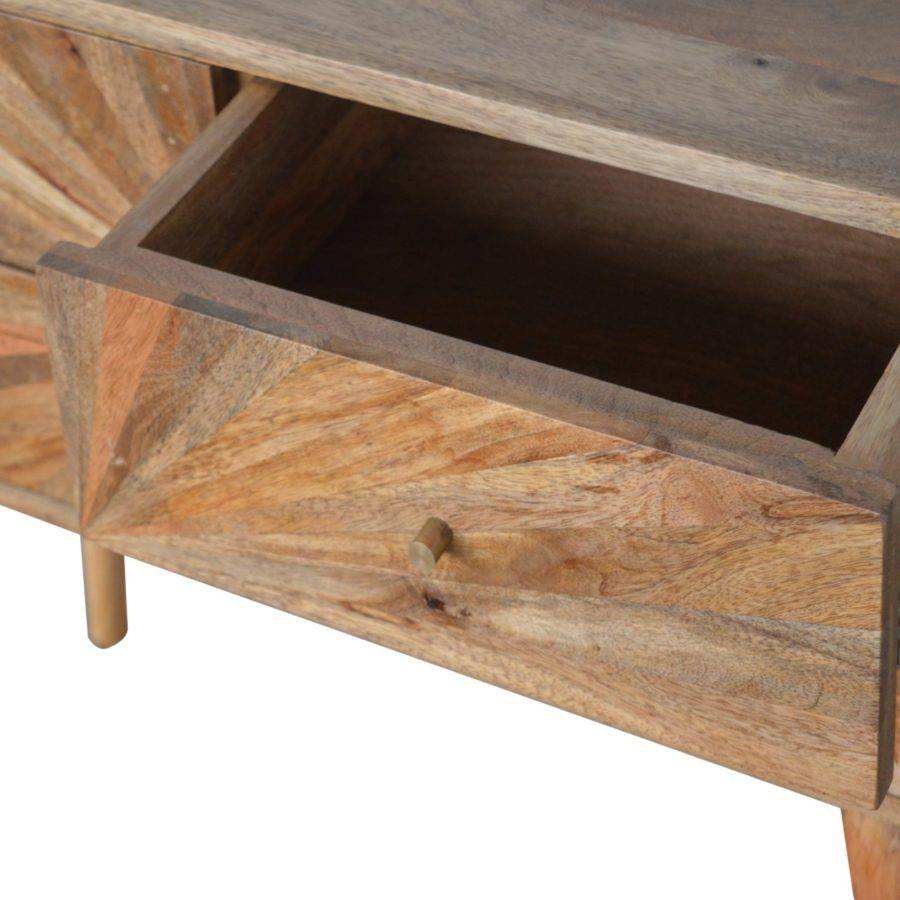 Sunrise Console Table in Oak - effect Mango Wood - Price Crash Furniture