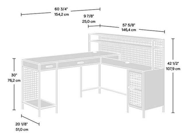 Teknik Boulevard Cafe Industrial Style L - Shaped Desk - Price Crash Furniture