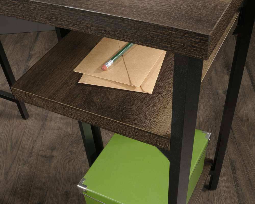 Teknik Industrial Style Bench L - Shaped Desk in Smoked Oak - Price Crash Furniture