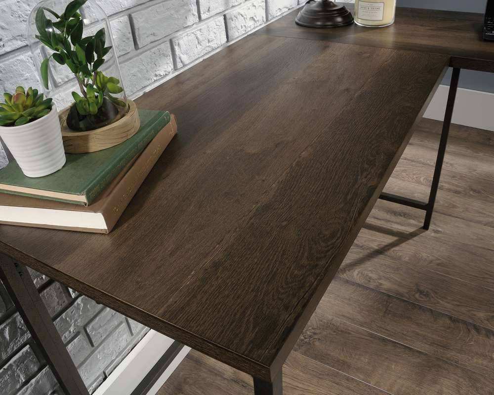 Teknik Industrial Style Bench L - Shaped Desk in Smoked Oak - Price Crash Furniture