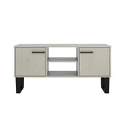Texas - grey waxed pine industrial style 2 door flat screen TV unit - Price Crash Furniture