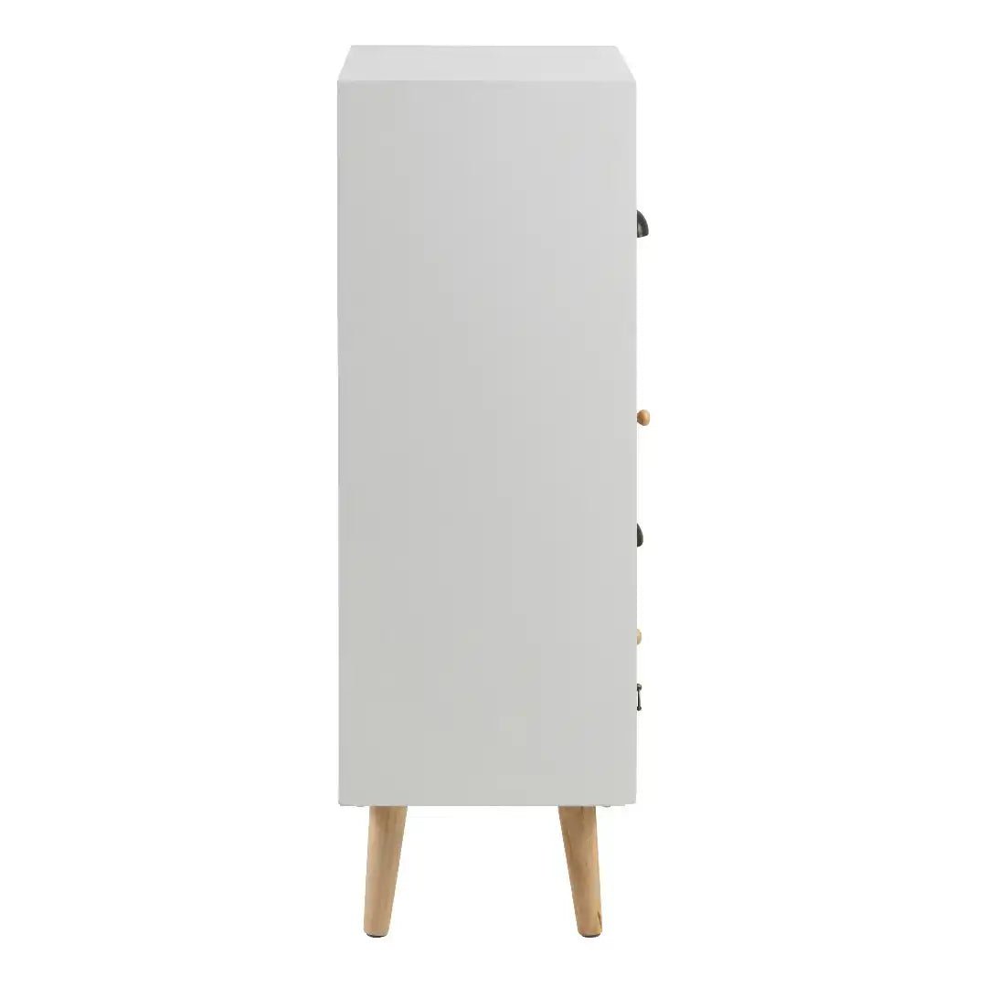 Thais White Shabby Chic Multi Coloured 9 Drawer Chest - Price Crash Furniture