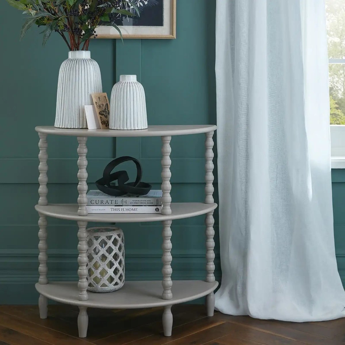 The Camden Collection Half Moon 3 Tier Table - Price Crash Furniture