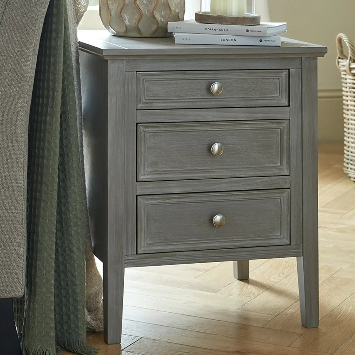 The Serene Collection Three Drawer Bedside Table - Price Crash Furniture
