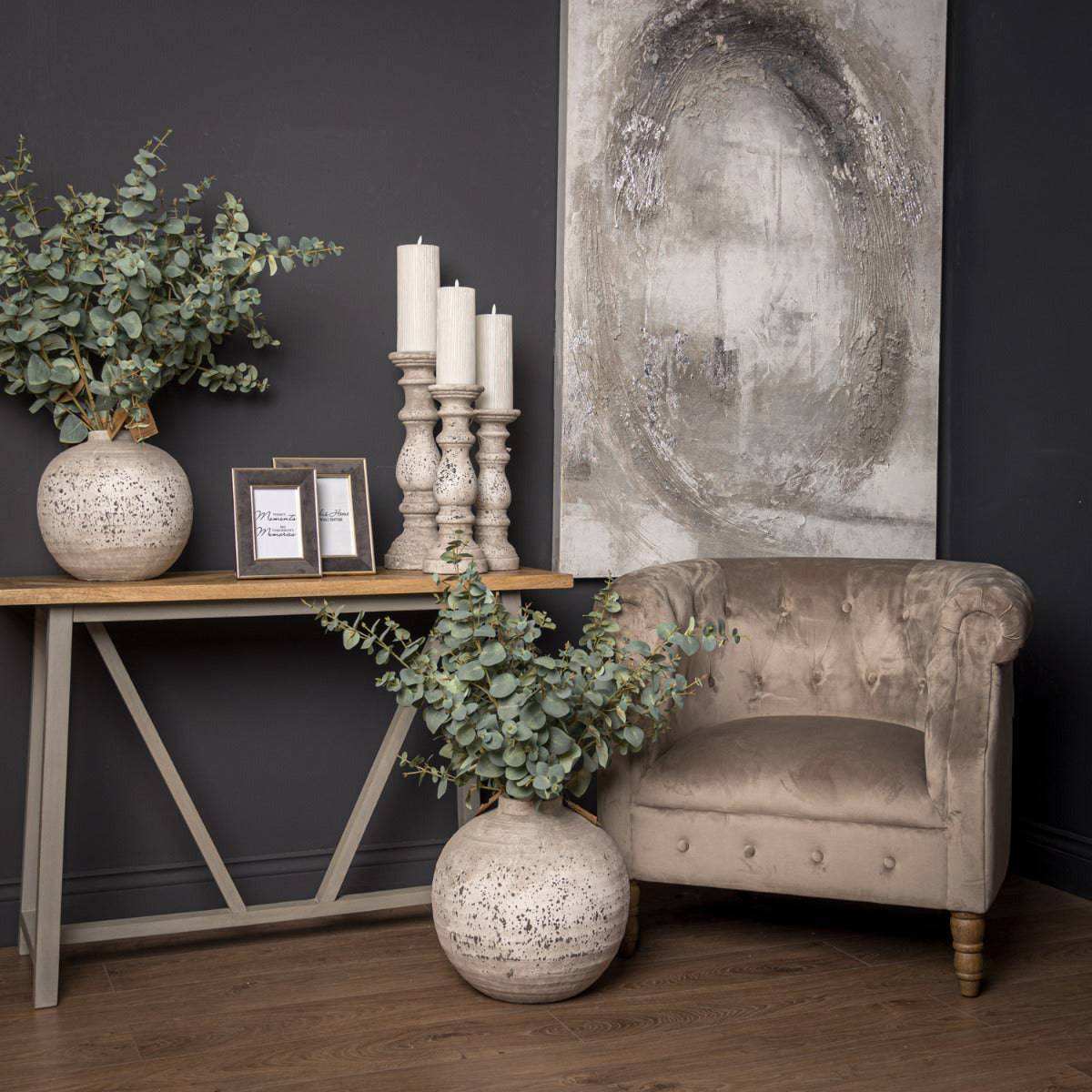Tiber Large Stone Ceramic Vase - Price Crash Furniture