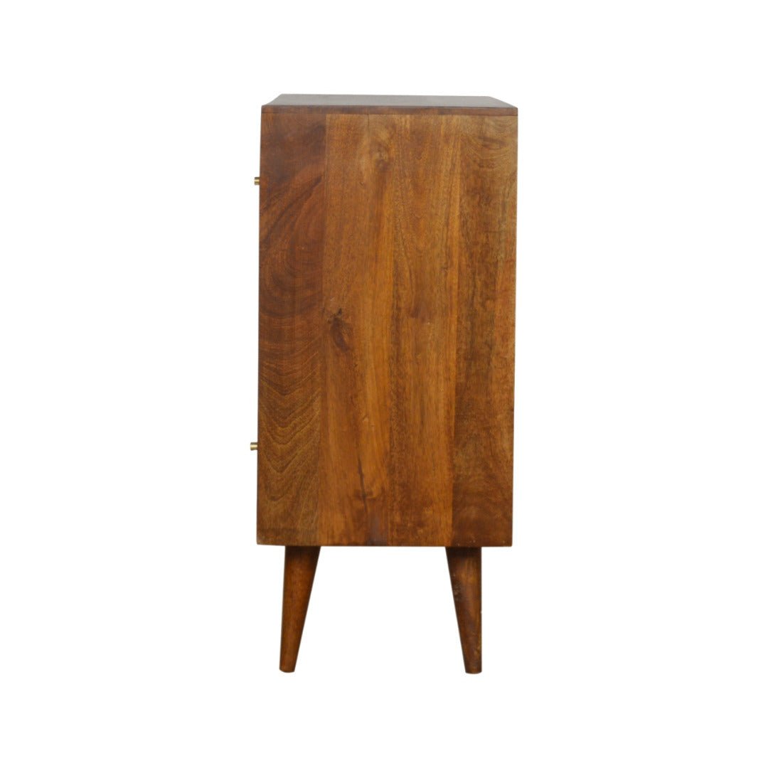 Tile Carved Chestnut Chest - Price Crash Furniture