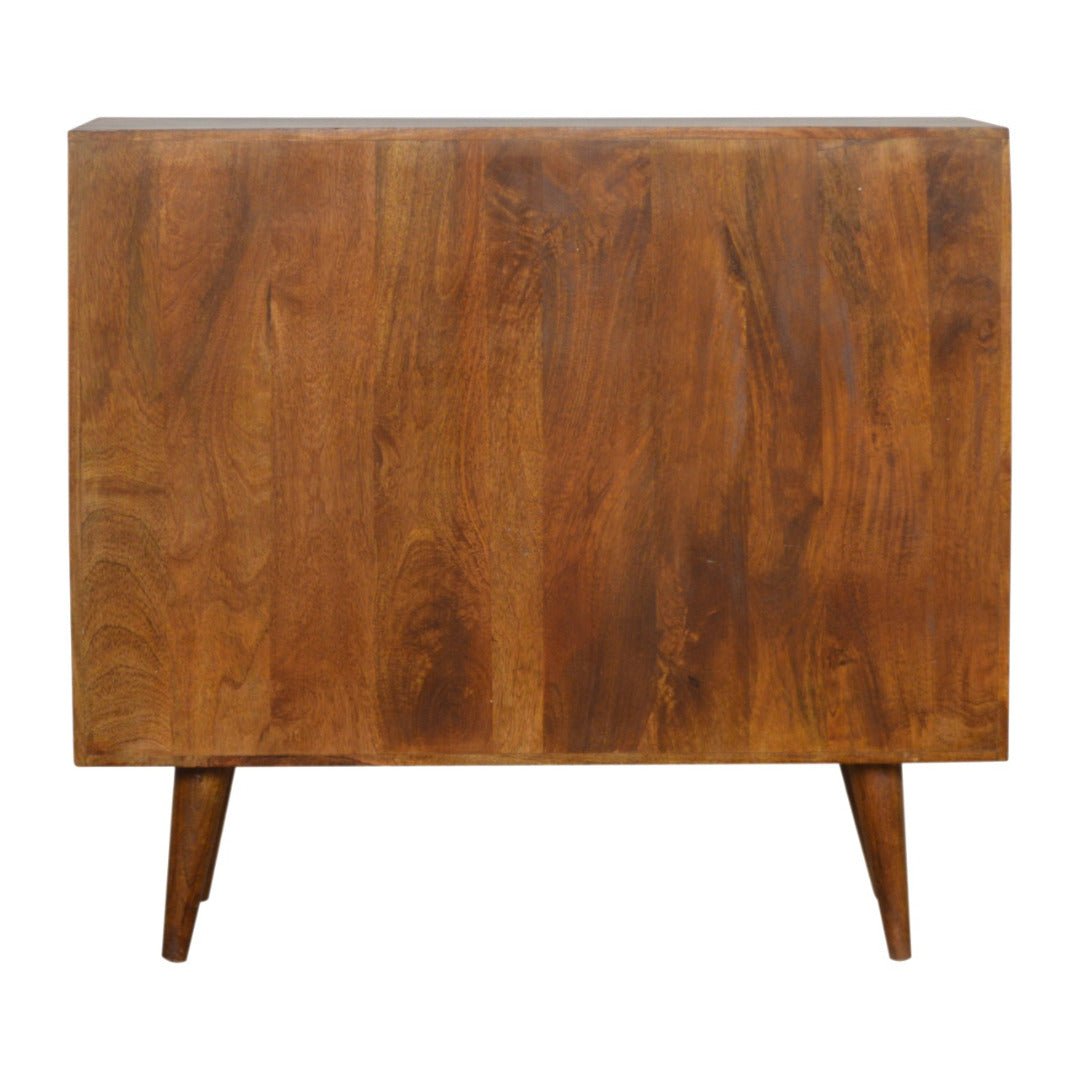 Tile Carved Chestnut Chest - Price Crash Furniture