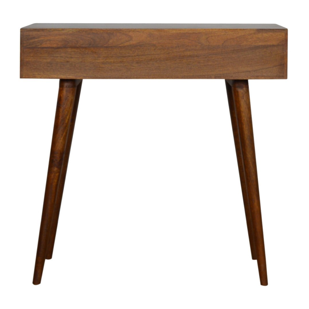 Tile Carved Console Table in Chestnut - effect Mango Wood - Price Crash Furniture