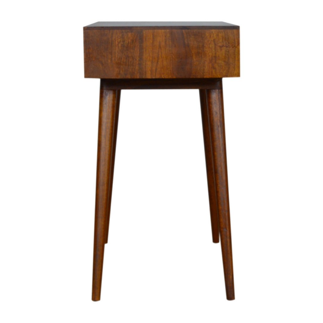 Tile Carved Console Table in Chestnut - effect Mango Wood - Price Crash Furniture