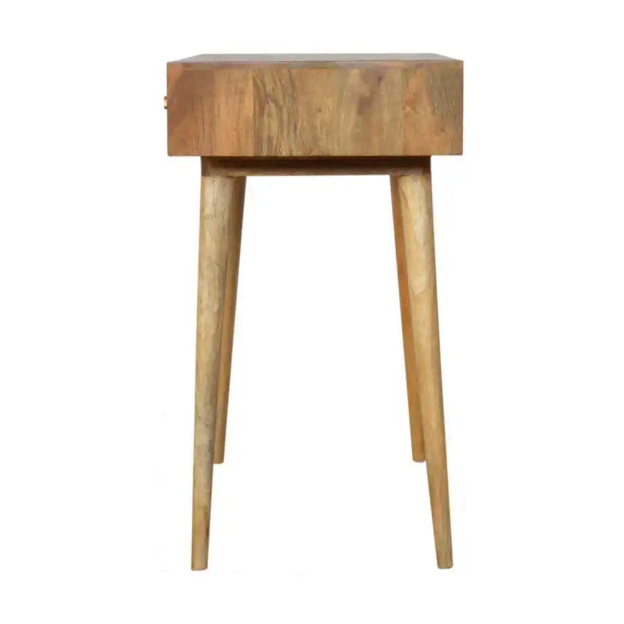 Tile Carved Console Table in Oak - effect Mango Wood - Price Crash Furniture