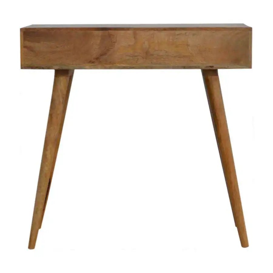 Tile Carved Console Table in Oak - effect Mango Wood - Price Crash Furniture