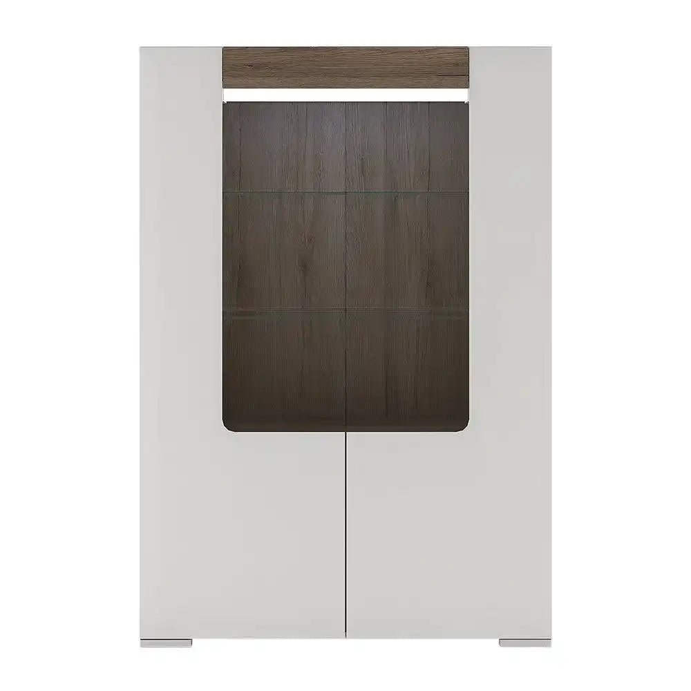 Toronto Low Glazed 2 Door Display Cabinet With Internal Shelves (inc. Plexi Lighting) - Price Crash Furniture