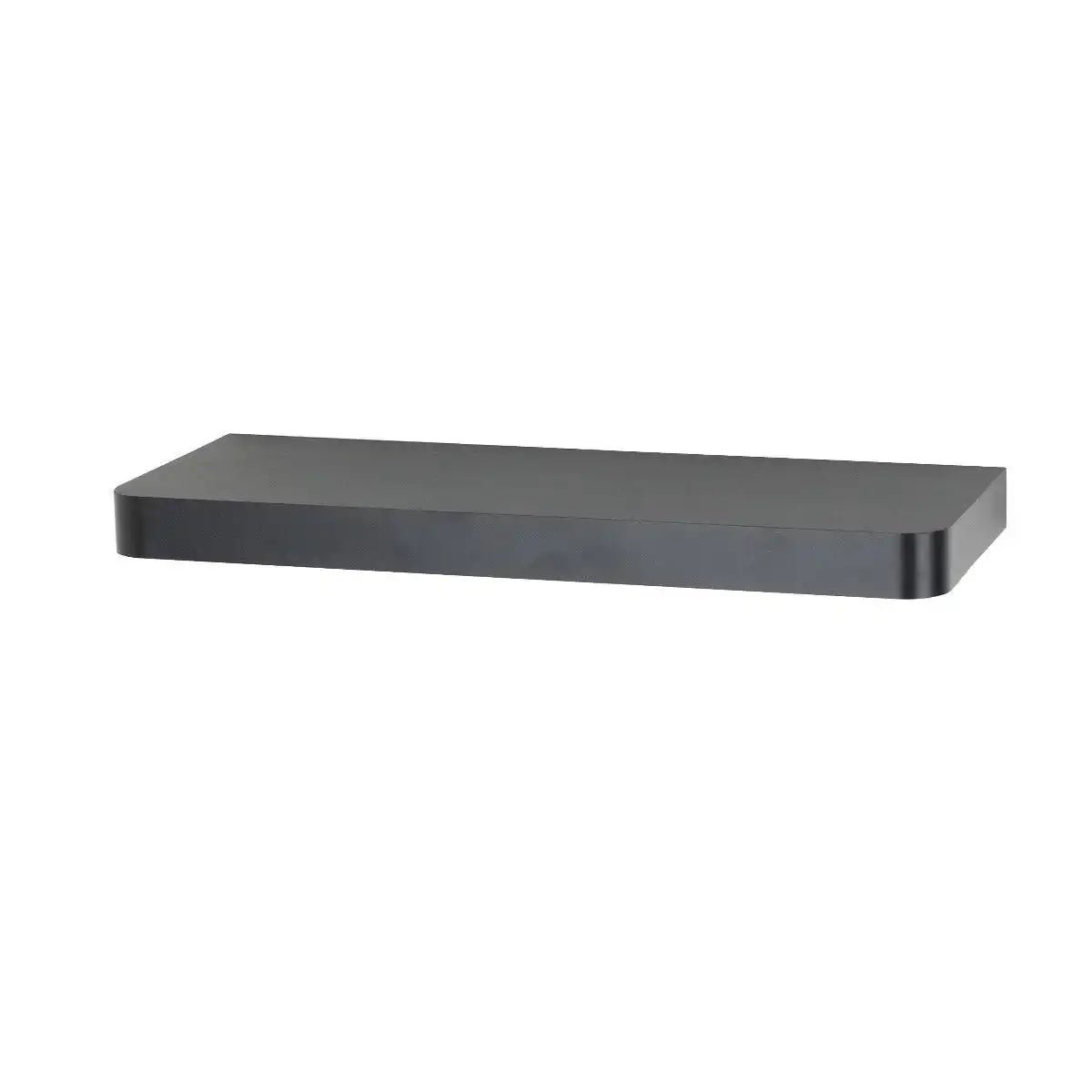 Trent Matt Black 500x145mm Narrow Floating Shelf Kit by Core - Price Crash Furniture