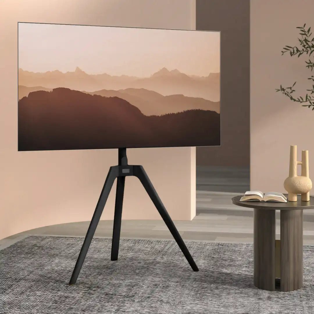 Tripod Floor TV Stand in Black - Price Crash Furniture