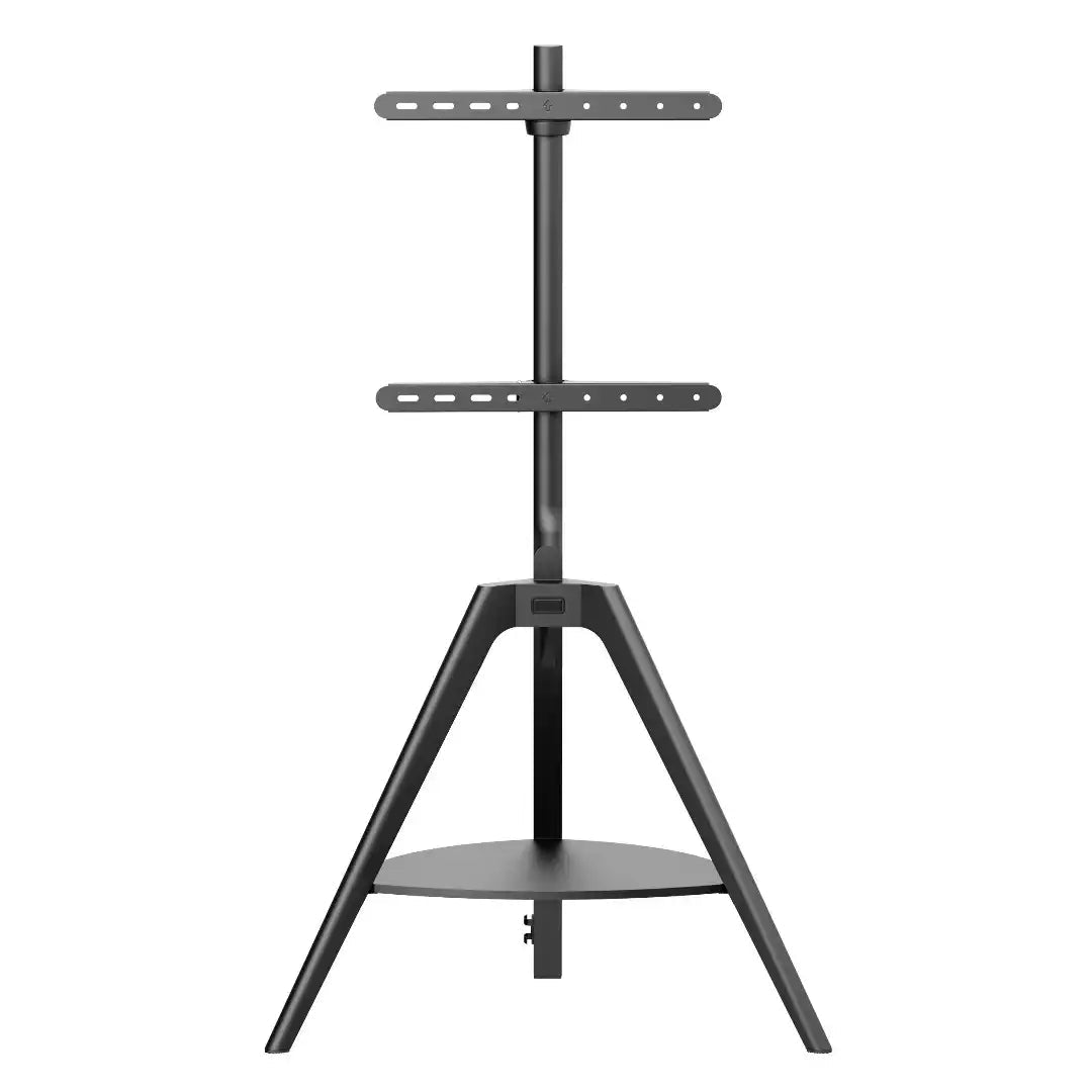 Tripod With Shelf Floor TV Stand in Black - Price Crash Furniture