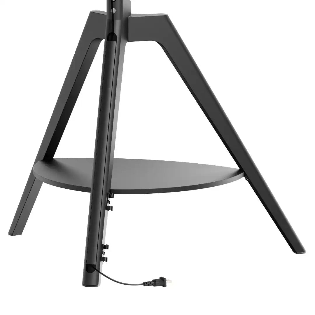 Tripod With Shelf Floor TV Stand in Black - Price Crash Furniture