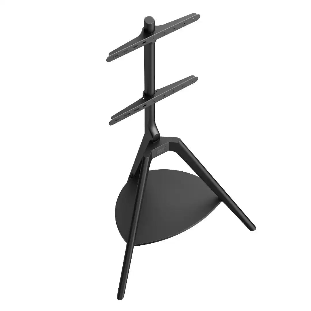 Tripod With Shelf Floor TV Stand in Black - Price Crash Furniture