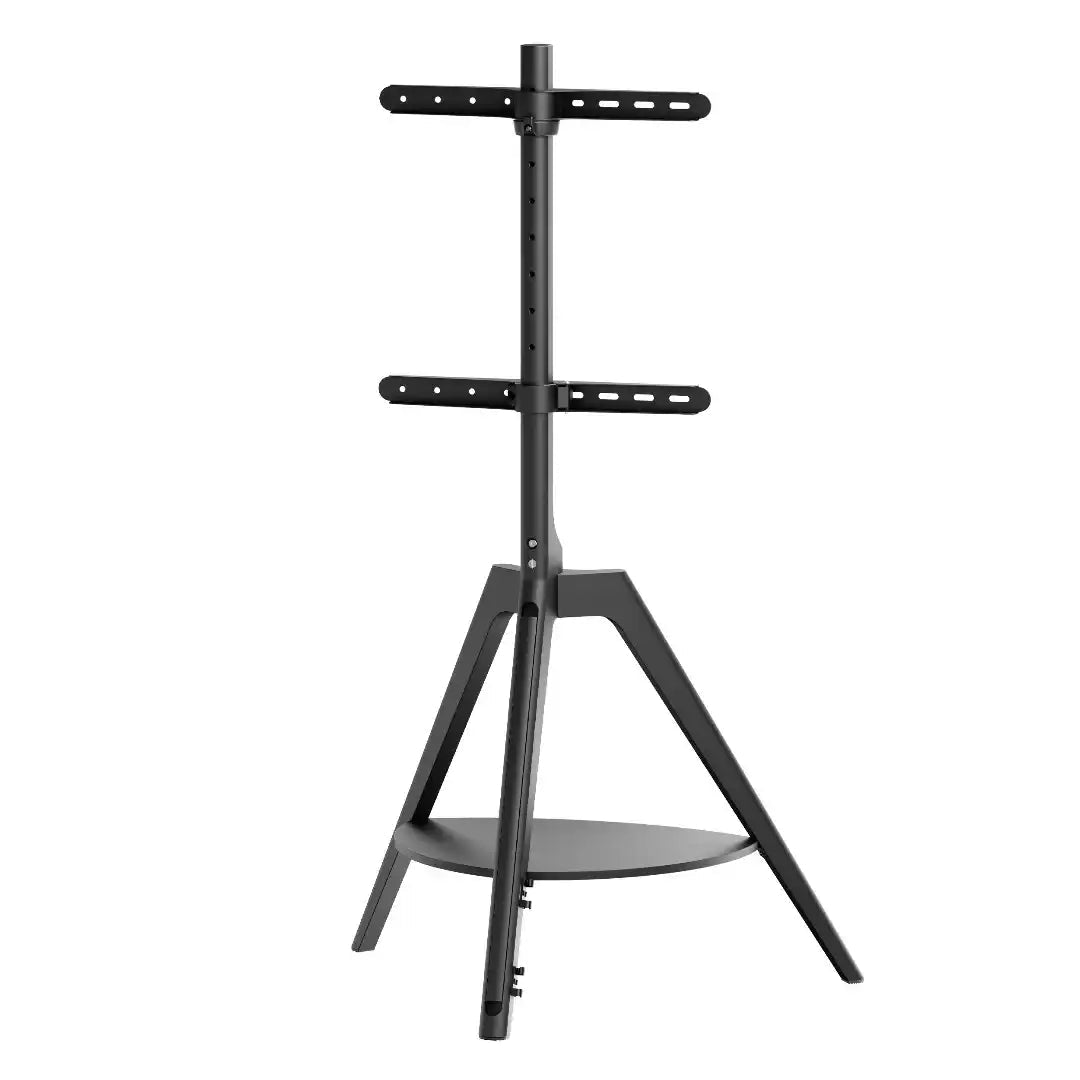 Tripod With Shelf Floor TV Stand in Black - Price Crash Furniture