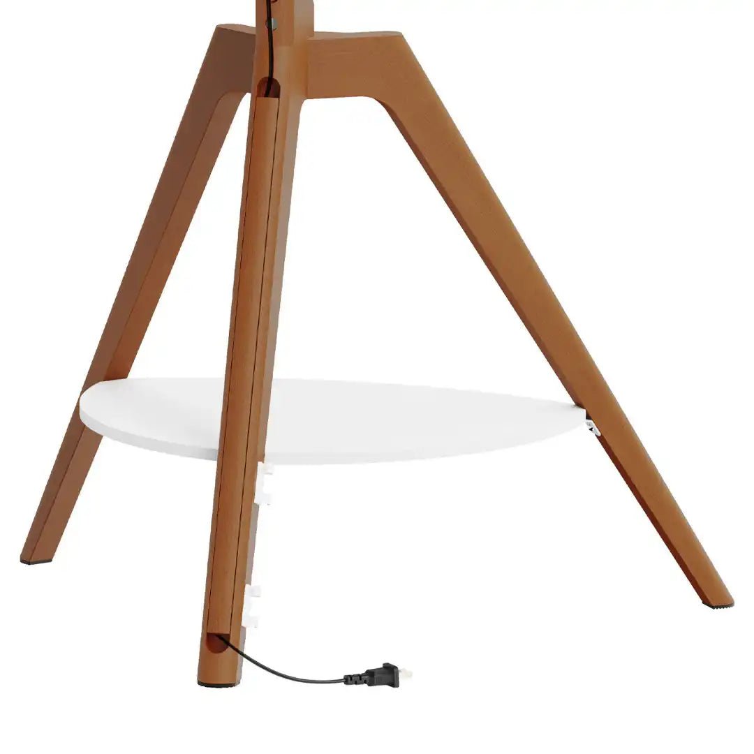 Tripod With Shelf Floor TV Stand in Light Wood - Price Crash Furniture