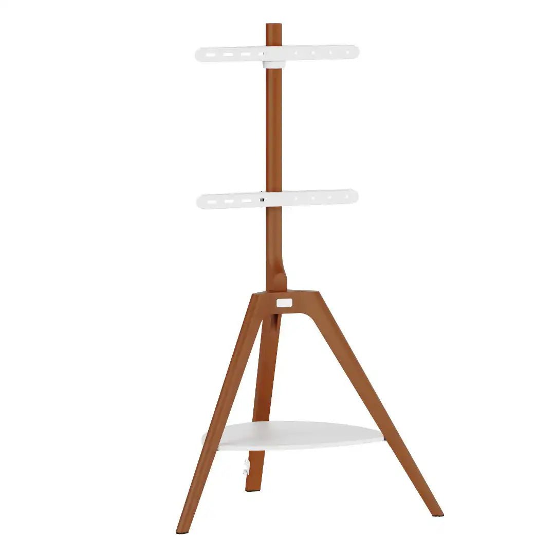 Tripod With Shelf Floor TV Stand in Light Wood - Price Crash Furniture
