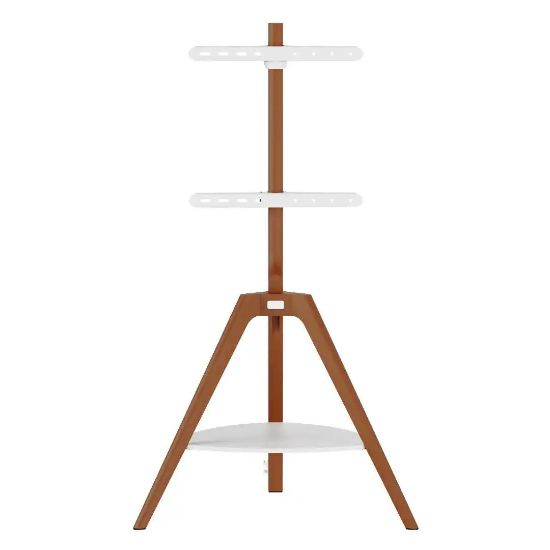 Tripod With Shelf Floor TV Stand in Light Wood - Price Crash Furniture