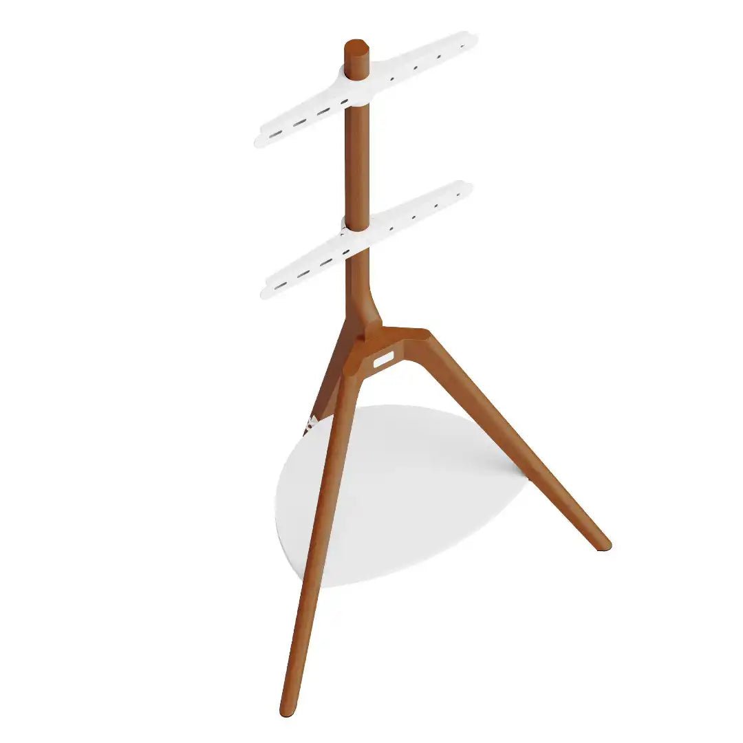 Tripod With Shelf Floor TV Stand in Light Wood - Price Crash Furniture