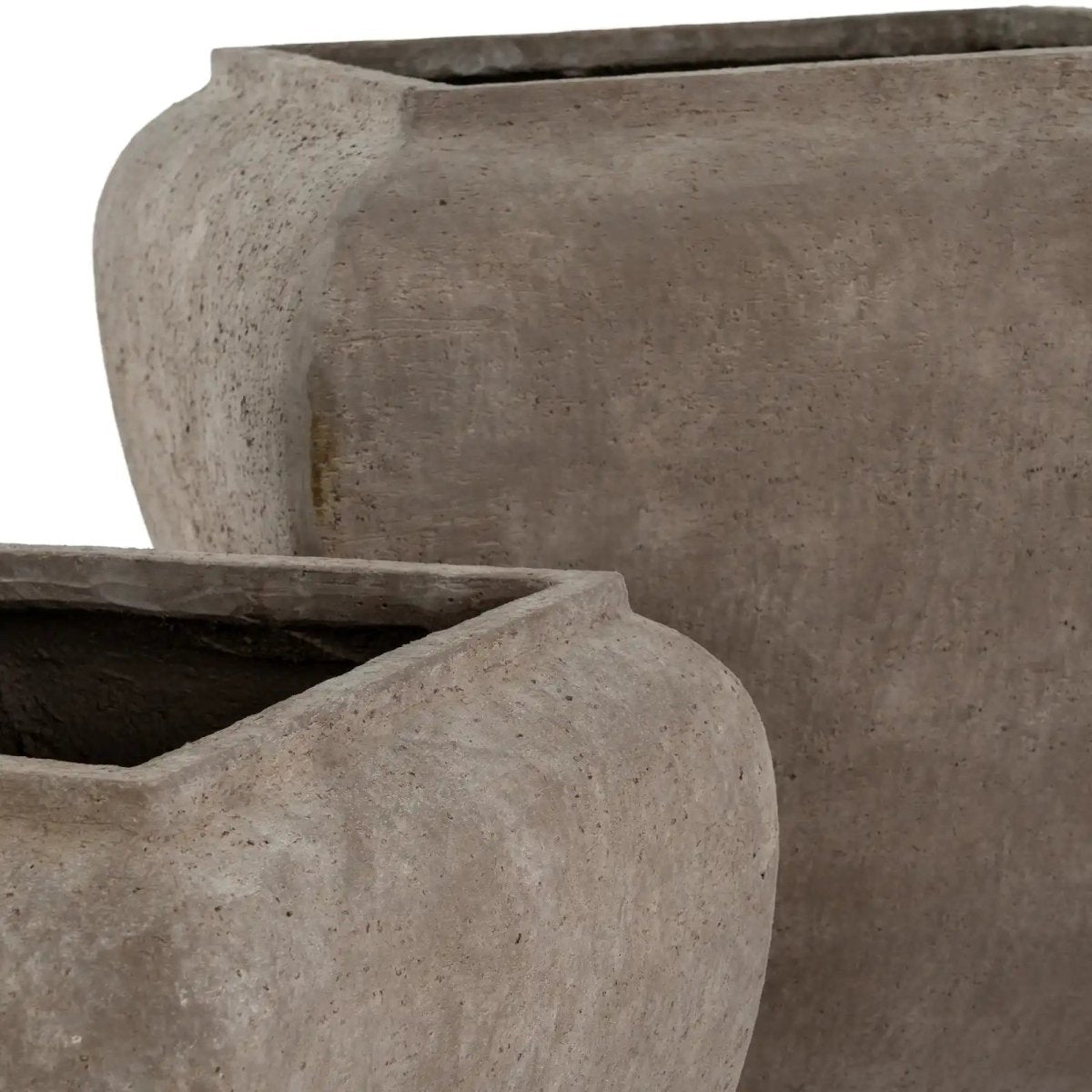 Umber Square Drum Set Of 2 Planters - Price Crash Furniture