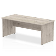 Impulse 800mm deep Straight Desk with Grey Oak Top and Panel End Leg - Price Crash Furniture