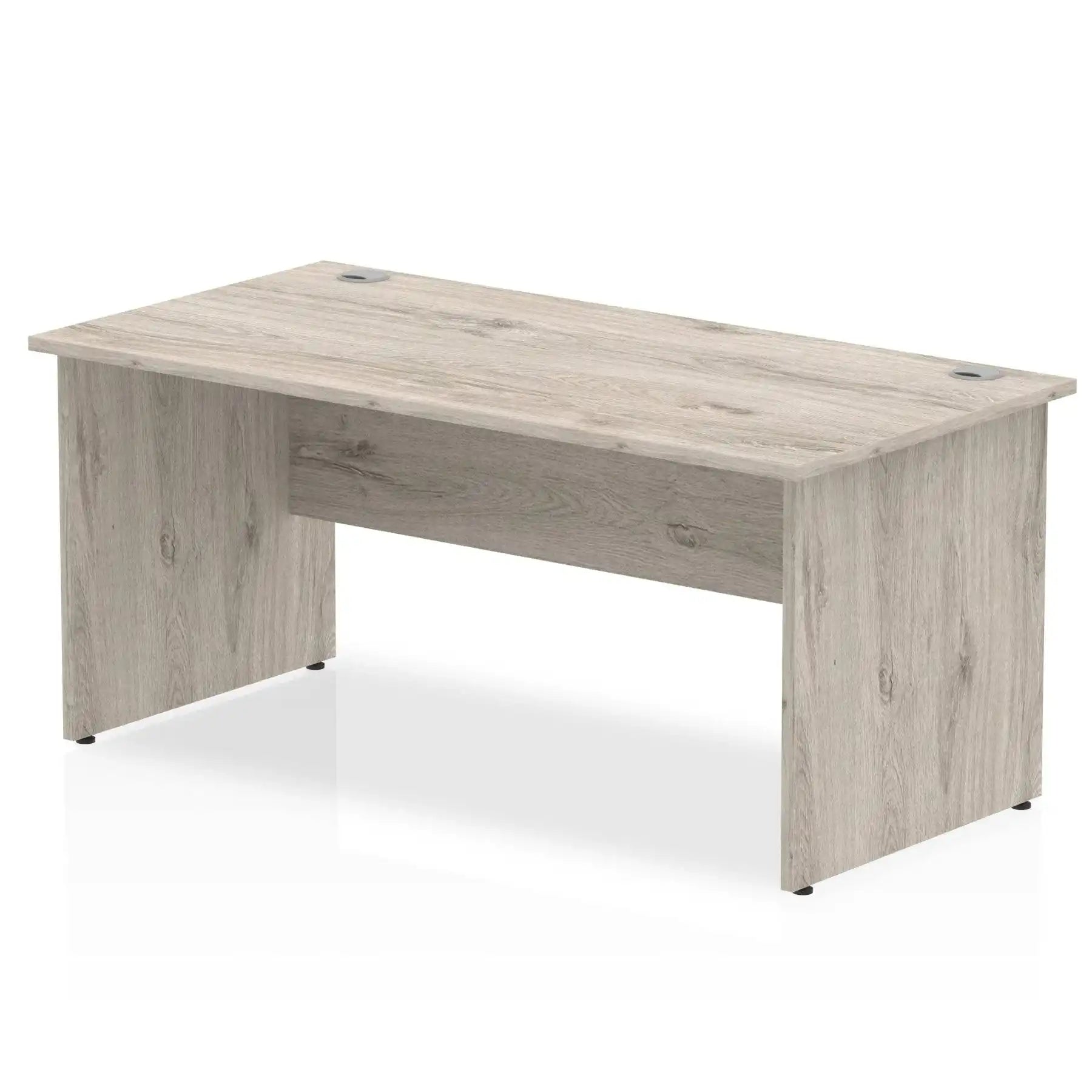 Impulse 800mm deep Straight Desk with Grey Oak Top and Panel End Leg - Price Crash Furniture