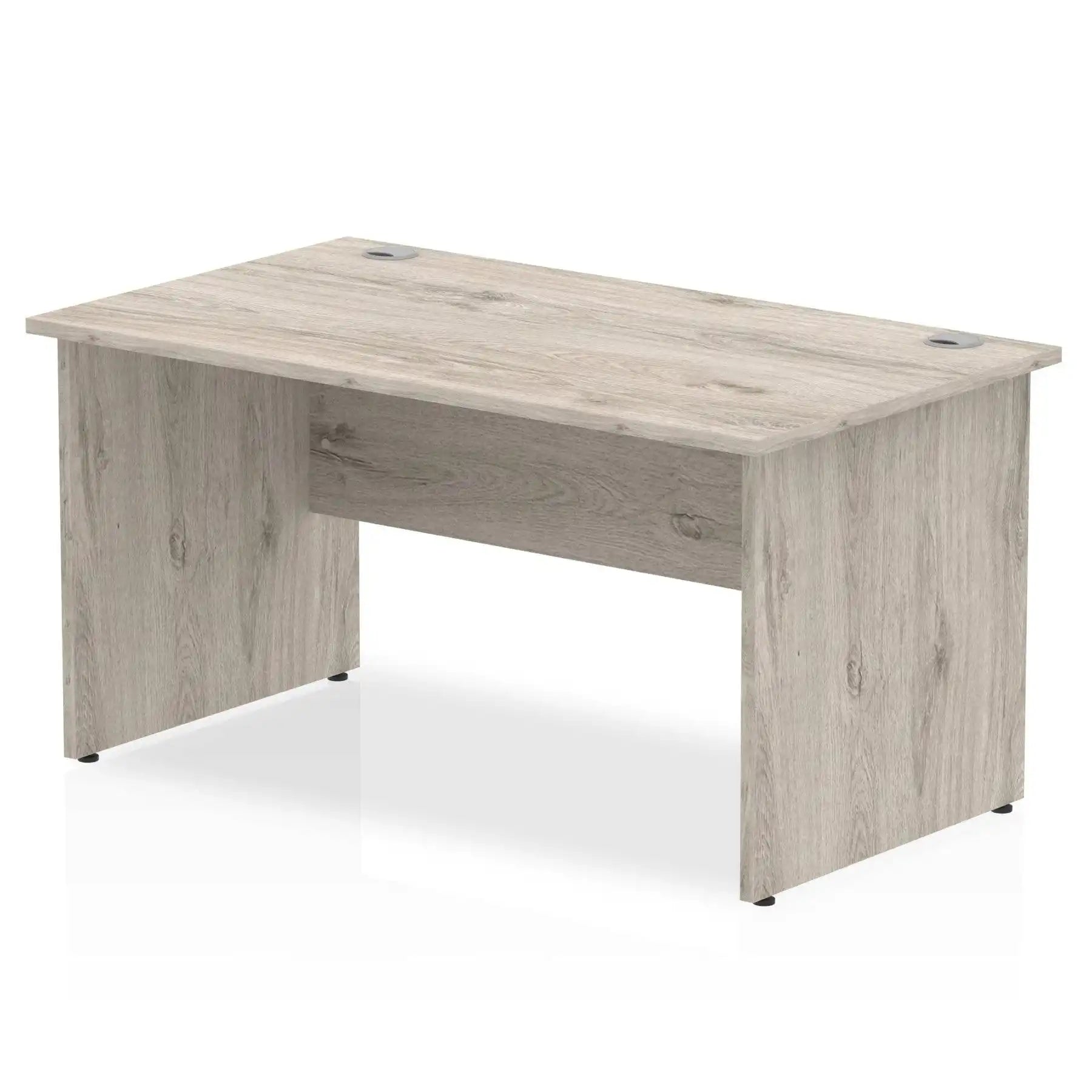 Impulse 800mm deep Straight Desk with Grey Oak Top and Panel End Leg - Price Crash Furniture