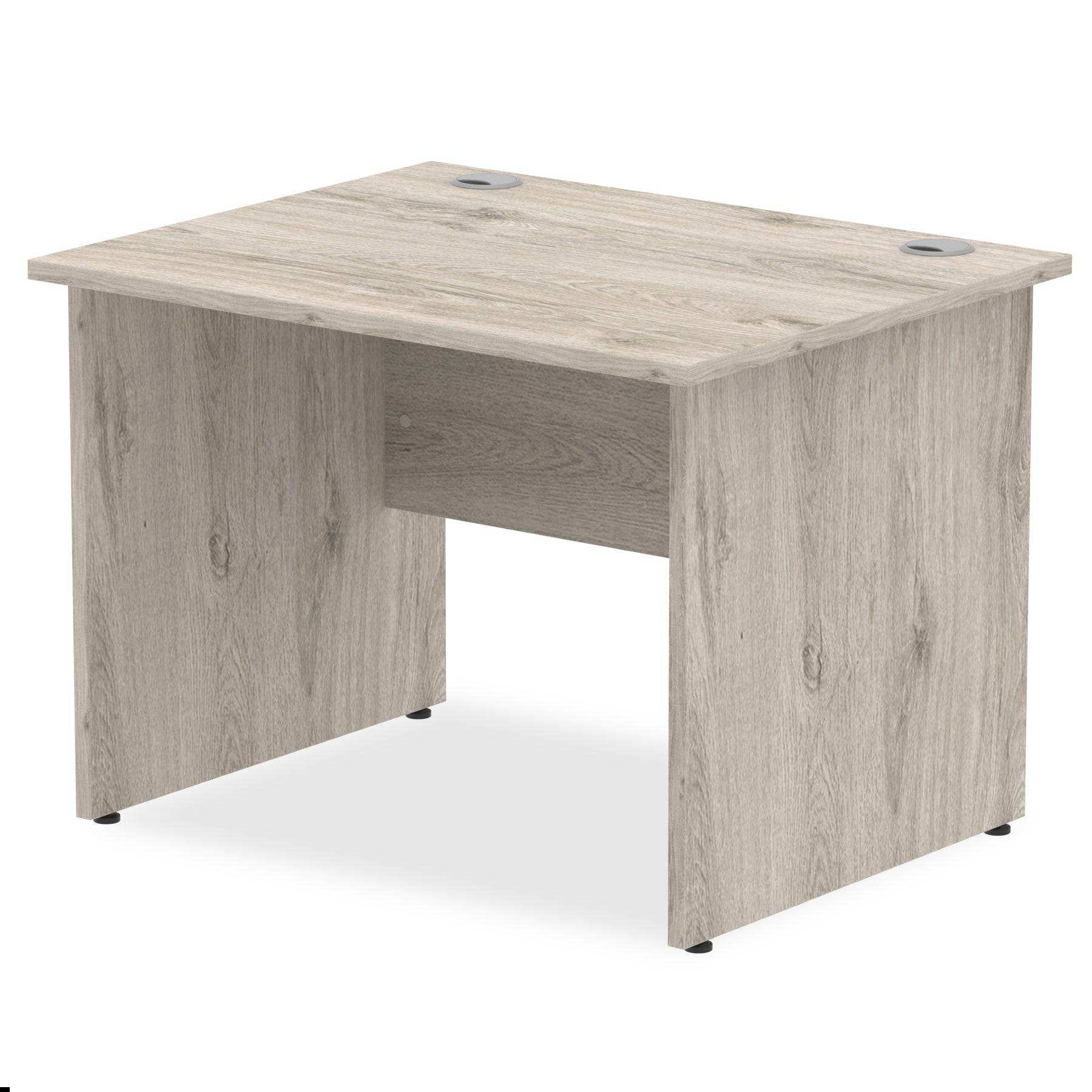 Impulse 800mm deep Straight Desk with Grey Oak Top and Panel End Leg - Price Crash Furniture