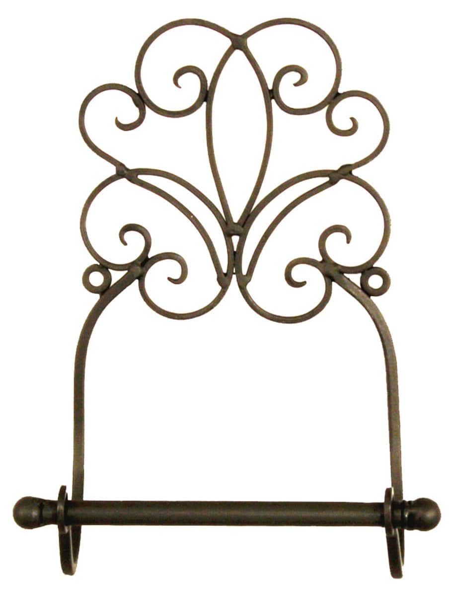 Black Scroll Wall Mounted Toilet Roll Holder - Price Crash Furniture