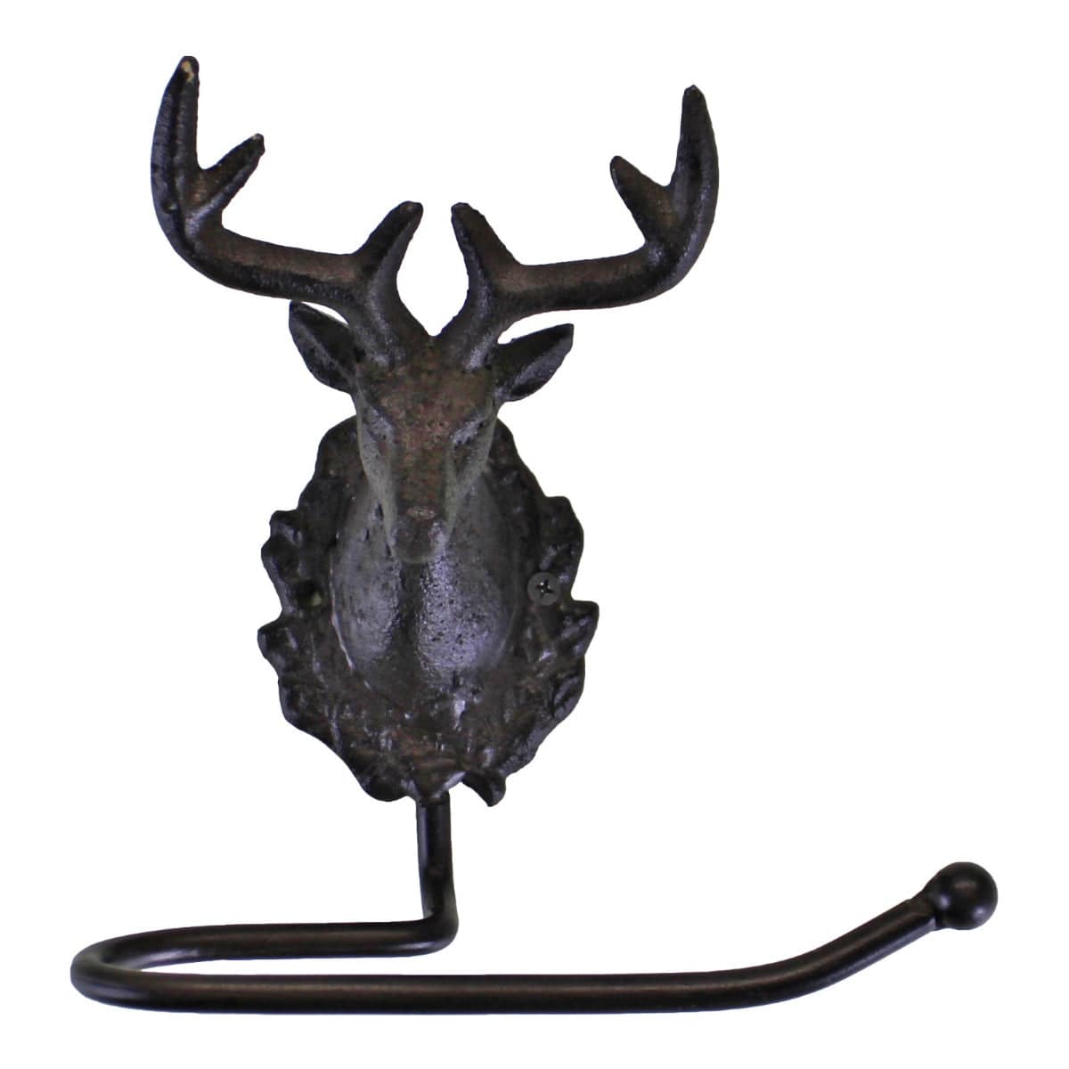 Cast Iron Rustic Toilet Roll Holder, Stag Head Design - Price Crash Furniture