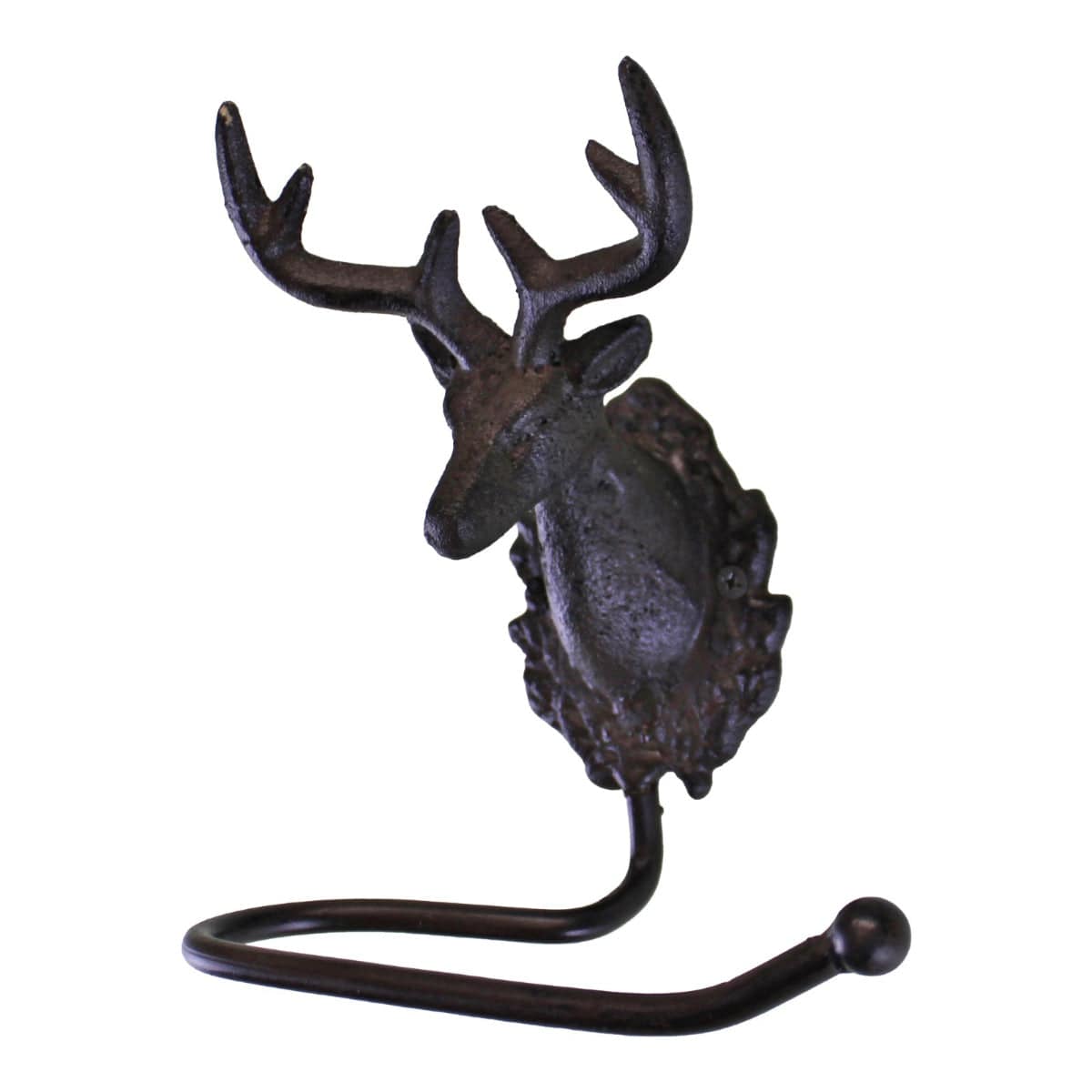 Cast Iron Rustic Toilet Roll Holder, Stag Head Design - Price Crash Furniture