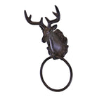 Cast Iron Rustic Towel Ring, Stag Head Design - Price Crash Furniture