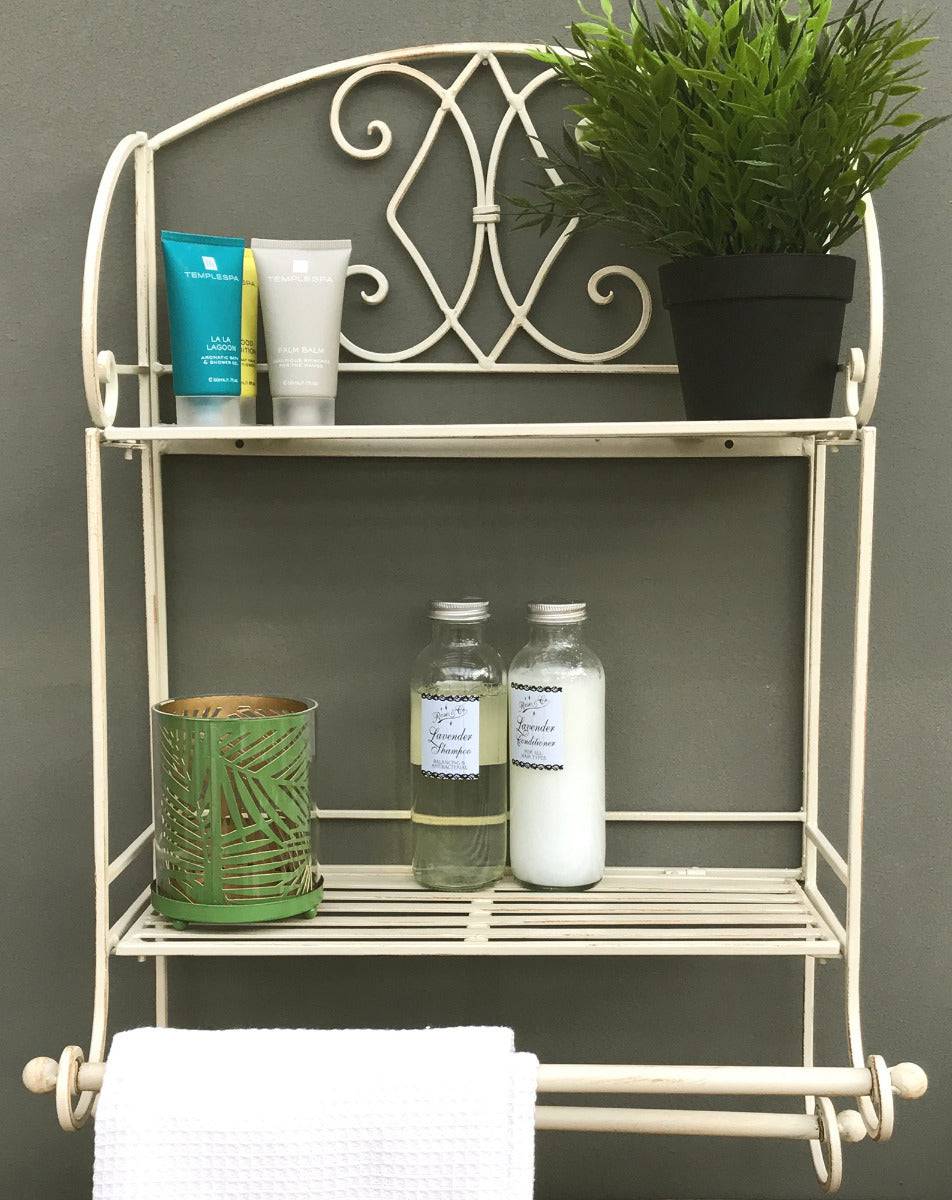 Cream Diamond Bathroom Shelf Unit - Price Crash Furniture