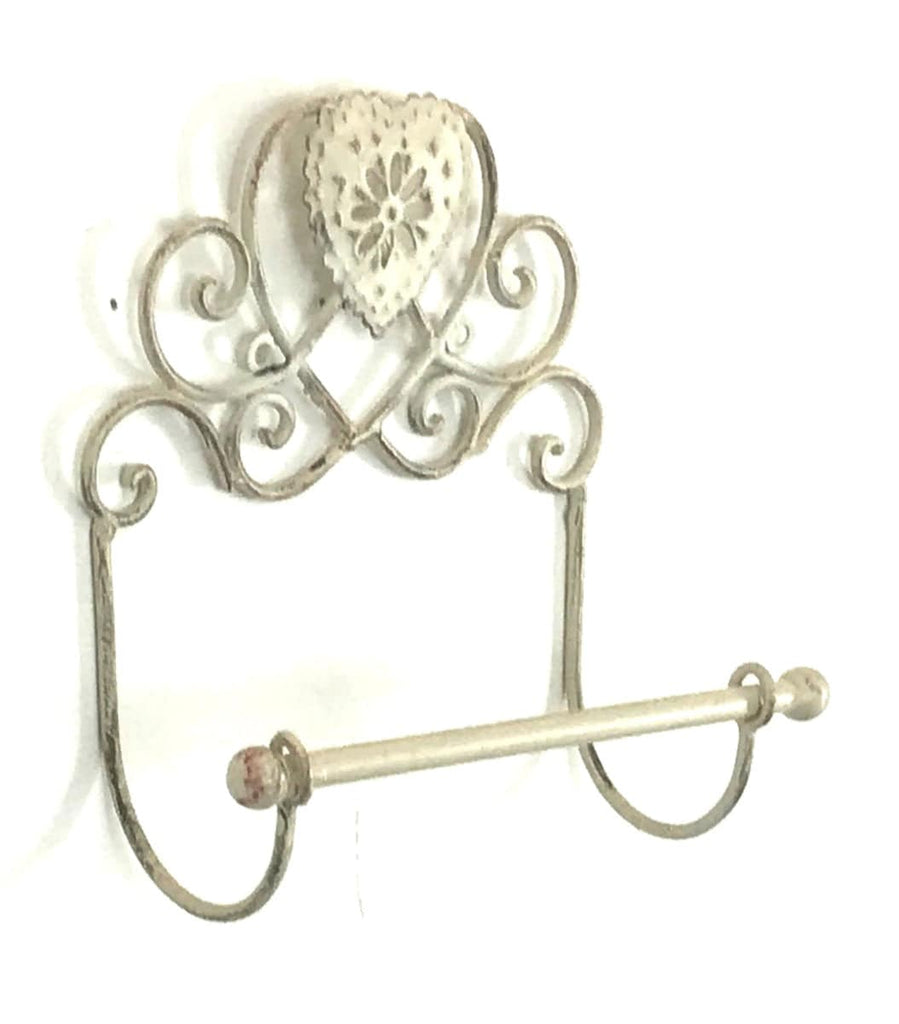 Cream Heart Toilet Roll Holder Wall Mounted - Price Crash Furniture