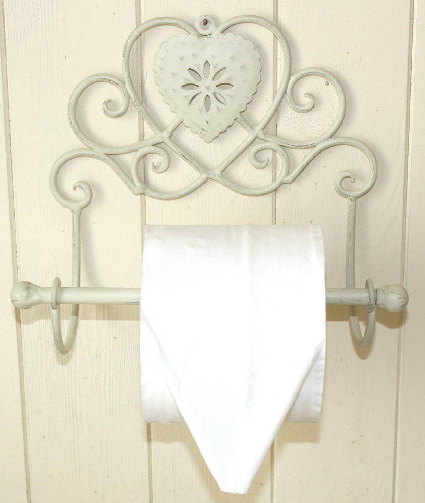 Cream Heart Toilet Roll Holder Wall Mounted - Price Crash Furniture