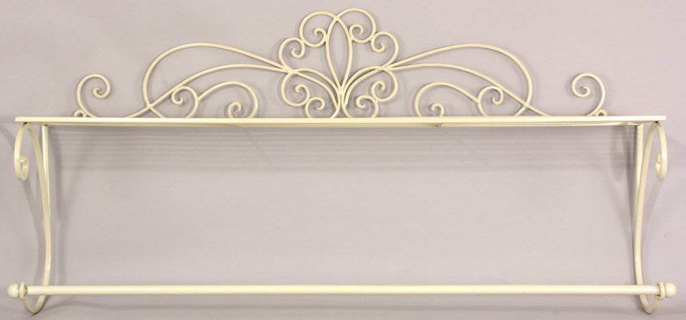 Cream Scroll Towel Rail And Shelf - Price Crash Furniture