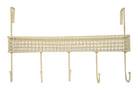 Mesh Over Door Shelf With 5 Hooks Cream - Price Crash Furniture