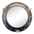 Silver Metal Port Hole Mirror, 40cm - Price Crash Furniture