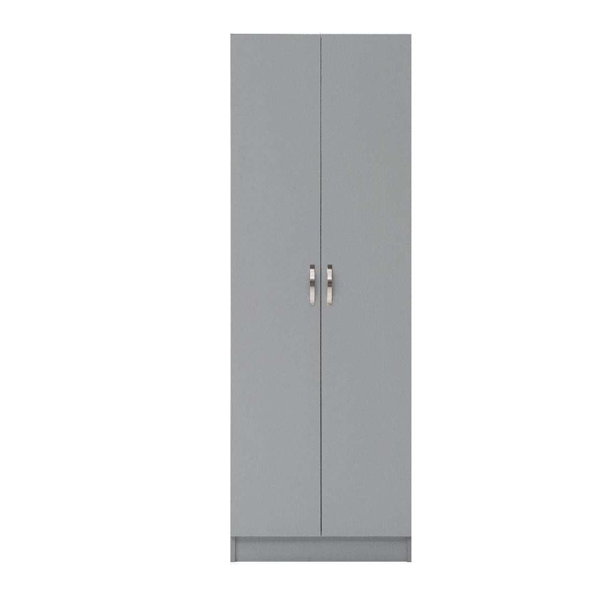 2 DOOR WARDROBE IN GREY Essentials - Price Crash Furniture