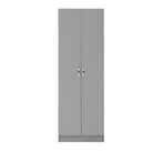 2 DOOR WARDROBE IN GREY Essentials - Price Crash Furniture